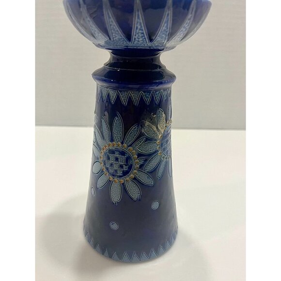 Betschdorf Schmitter Salt-Glazed Stoneware Candleholder Alsace 8" Sunflower - Picture 3 of 9
